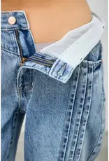 Barrel Jean With Pin Tuck Pleat Detail Front