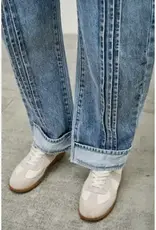 Barrel Jean With Pin Tuck Pleat Detail Front
