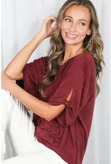 Tanya Tie Accent Sleeve Soft Top
