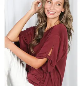 Tanya Tie Accent Sleeve Soft Top