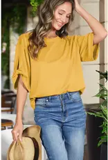 Tanya Tie Accent Sleeve Soft Top