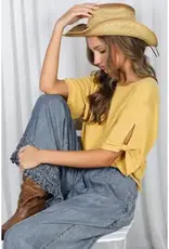 Tanya Tie Accent Sleeve Soft Top