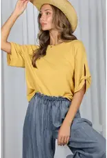 Tanya Tie Accent Sleeve Soft Top