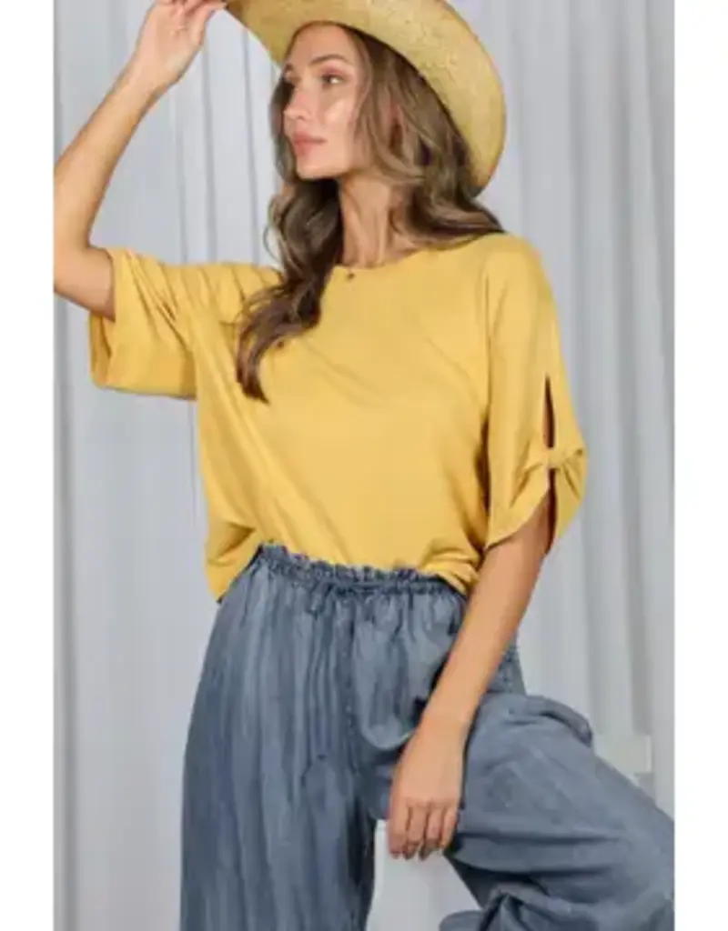 Tanya Tie Accent Sleeve Soft Top