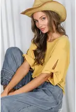 Tanya Tie Accent Sleeve Soft Top