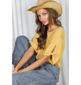Tanya Tie Accent Sleeve Soft Top