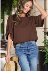 Tanya Tie Accent Sleeve Soft Top