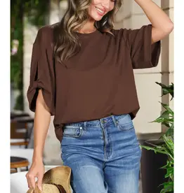 Tanya Tie Accent Sleeve Soft Top