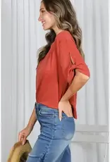 Tanya Tie Accent Sleeve Soft Top