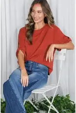 Tanya Tie Accent Sleeve Soft Top