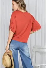 Tanya Tie Accent Sleeve Soft Top