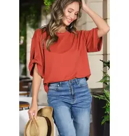 Tanya Tie Accent Sleeve Soft Top