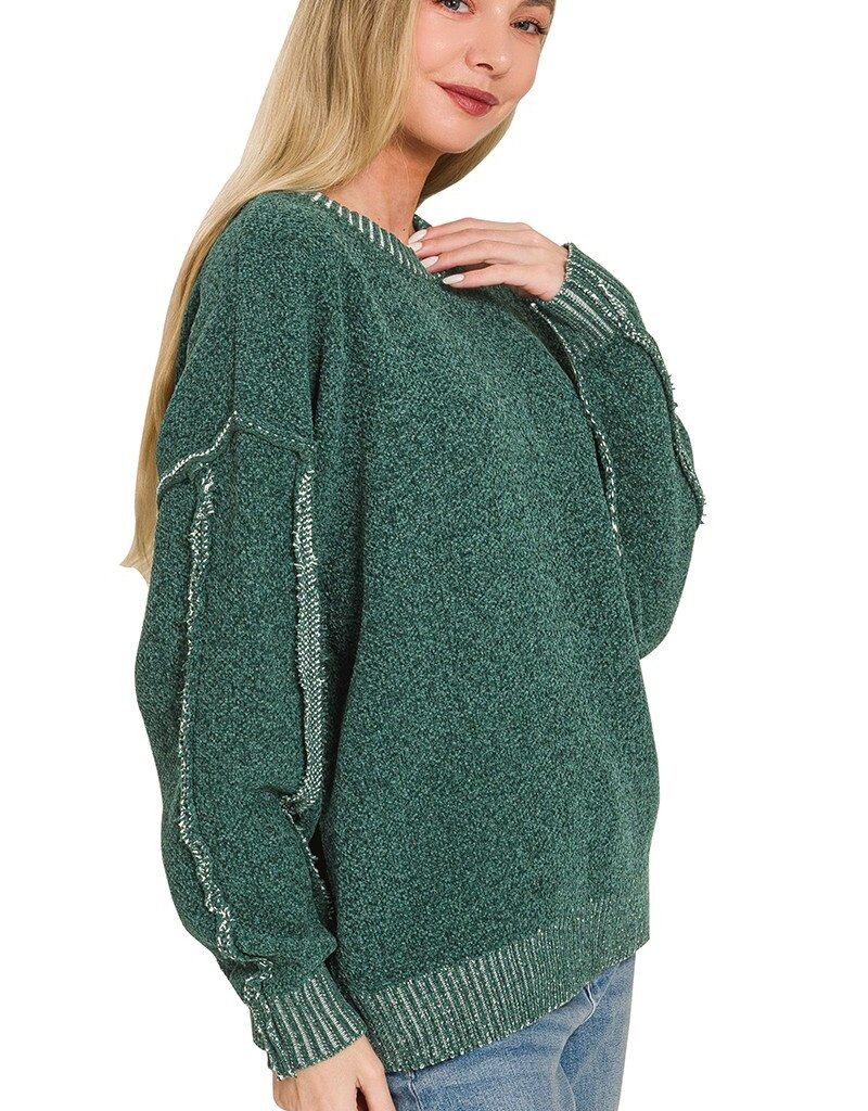 Sandy Super Soft Exposed Seam Detail Sweater