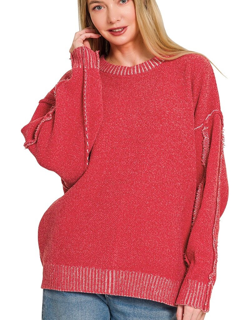 Sandy Super Soft Exposed Seam Detail Sweater