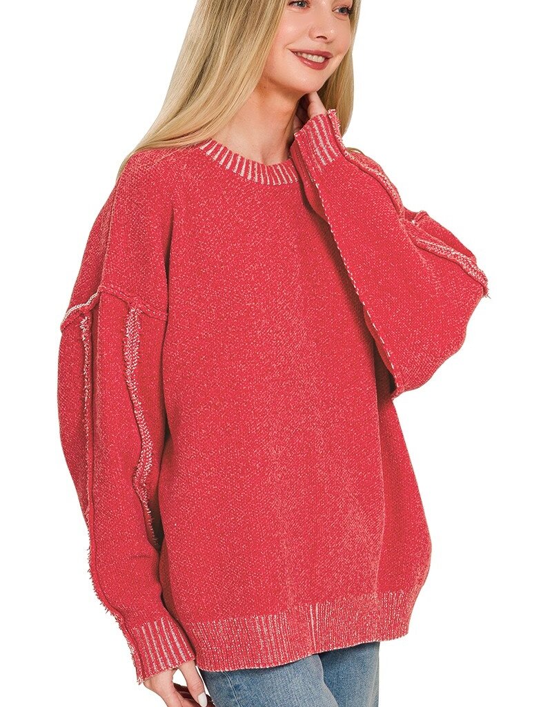 Sandy Super Soft Exposed Seam Detail Sweater