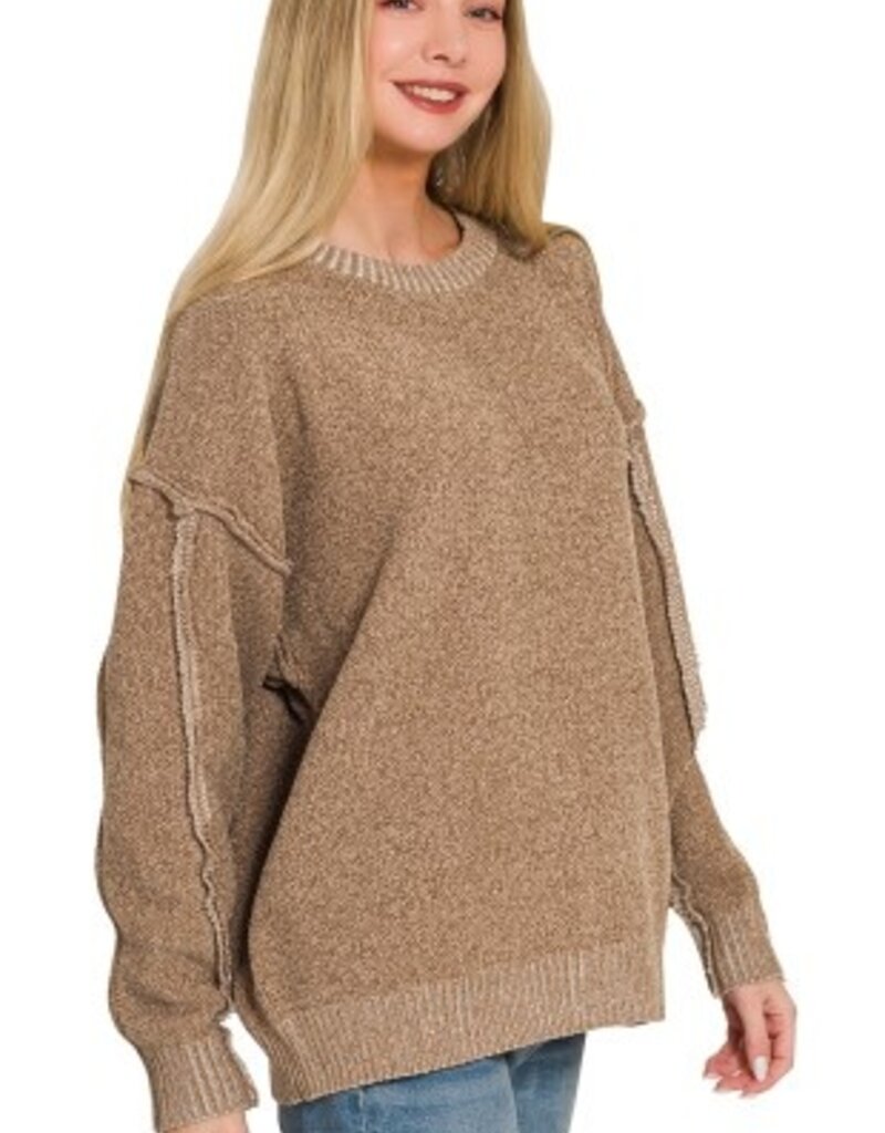 Sandy Super Soft Exposed Seam Detail Sweater