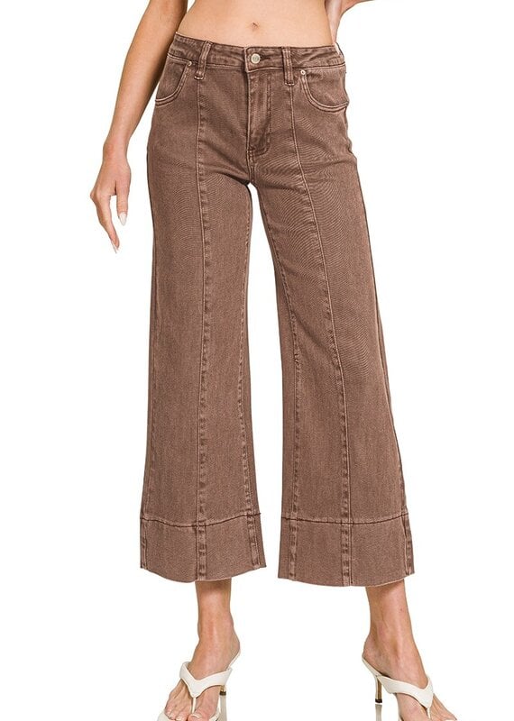 Rachel Mid Rise Wide Leg Crop Pant
