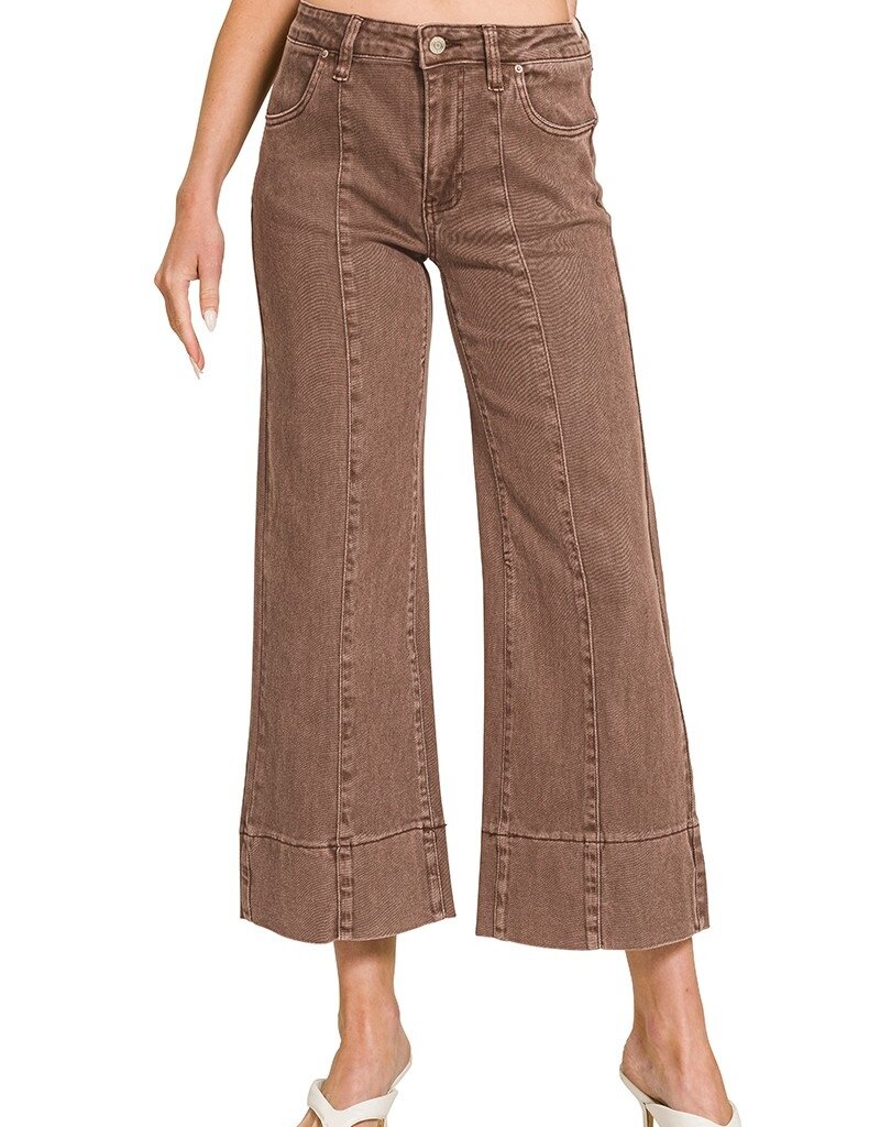 Rachel Mid Rise Wide Leg Crop Pant