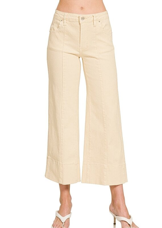 Rachel Mid Rise Wide Leg Crop Pant