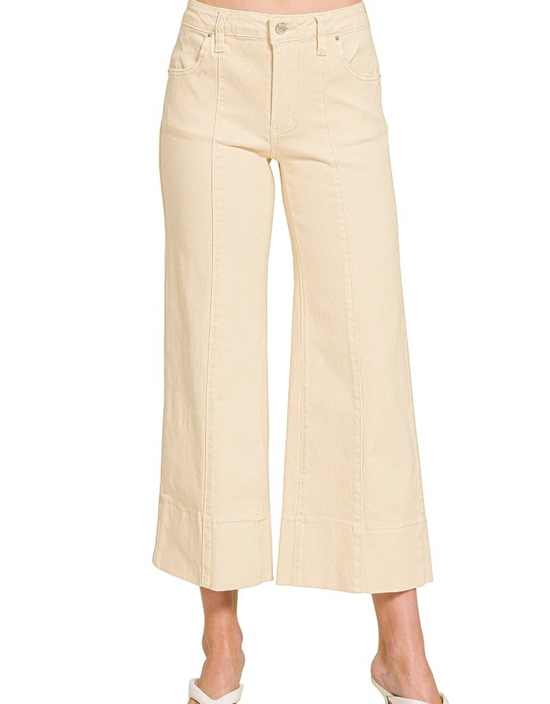 Rachel Mid Rise Wide Leg Crop Pant