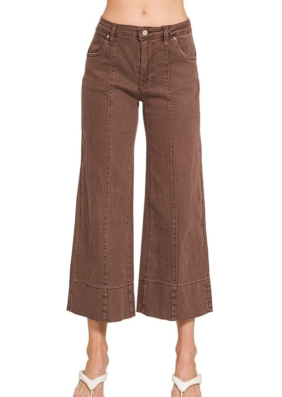 Rachel Mid Rise Wide Leg Crop Pant