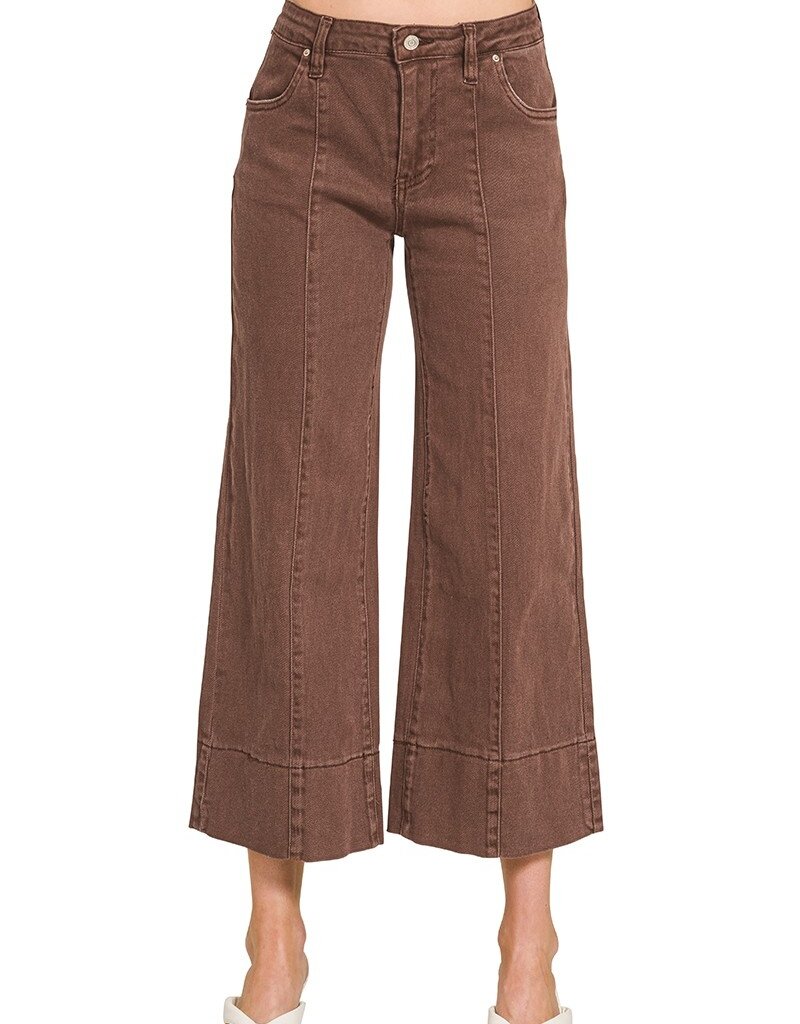 Rachel Mid Rise Wide Leg Crop Pant