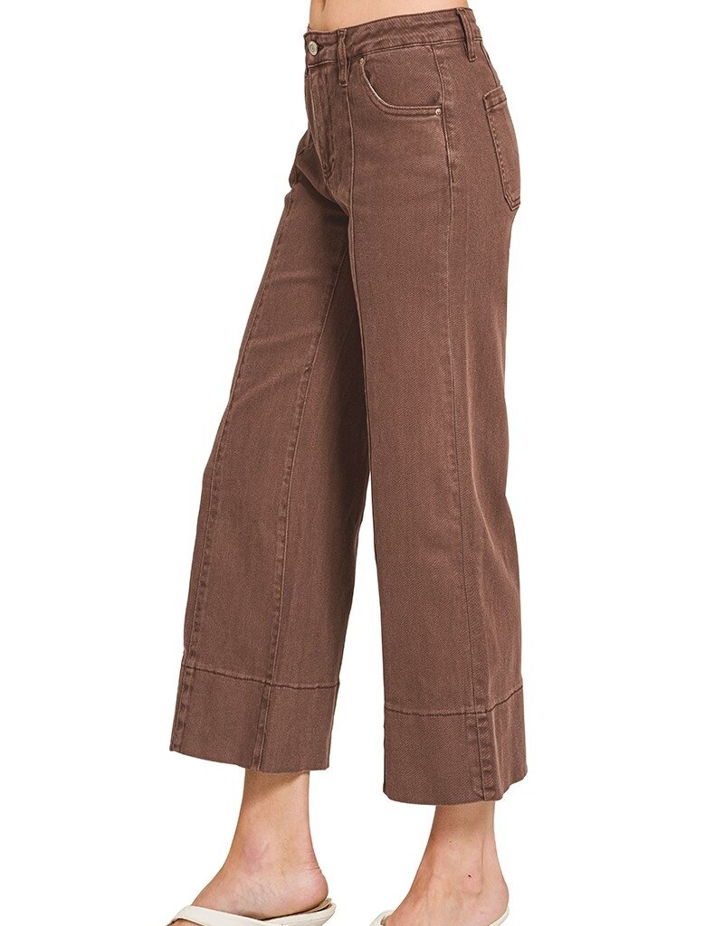 Rachel Mid Rise Wide Leg Crop Pant