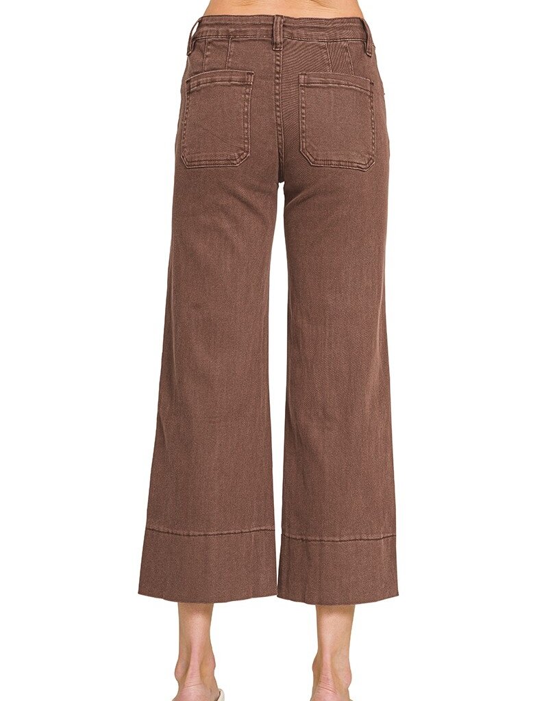 Rachel Mid Rise Wide Leg Crop Pant