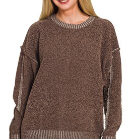 Sandy Super Soft Exposed Seam Detail Sweater