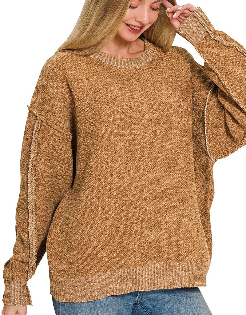 Sandy Super Soft Exposed Seam Detail Sweater