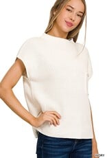 Mock Neck Short Sleeve Sweater