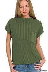 Nicole Mock Neck Short Sleeve Sweater