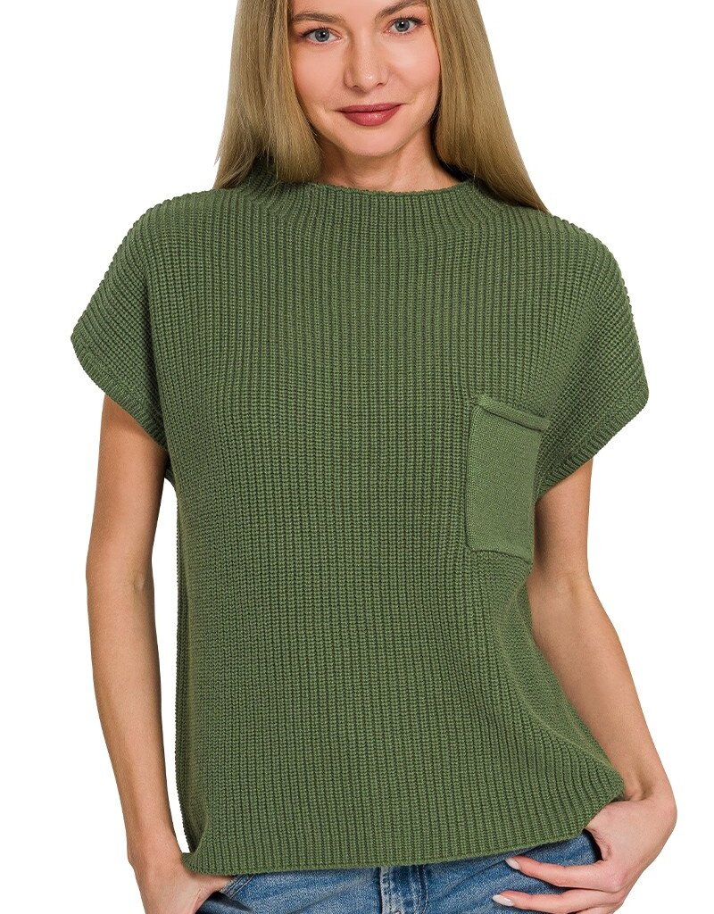 Nicole Mock Neck Short Sleeve Sweater