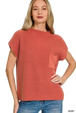Nicole Mock Neck Short Sleeve Sweater