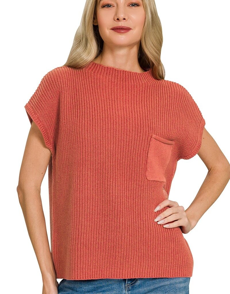 Nicole Mock Neck Short Sleeve Sweater