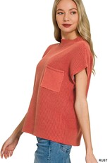 Nicole Mock Neck Short Sleeve Sweater