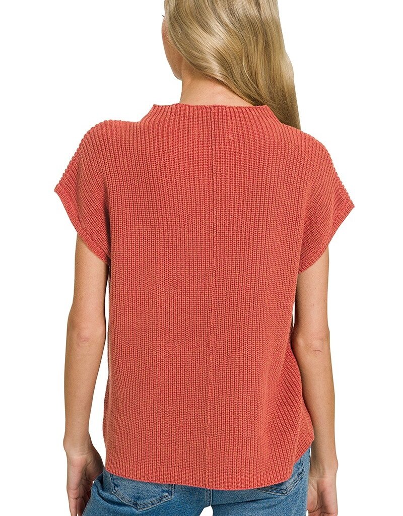 Nicole Mock Neck Short Sleeve Sweater