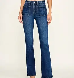 Jessie Patch Pocket High Rise Stretch Bootcut Jeans