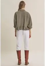Cathy Micro Check Ruffle Hem Shirt