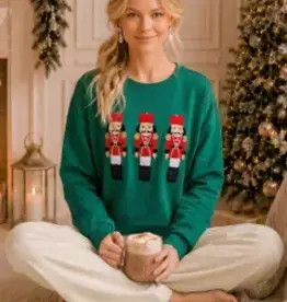 Nutcracker Embroidered Christmas Sweatshirt