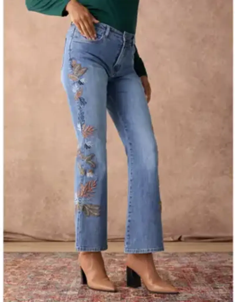 Bambu Soft Flare with Leaf Embroidery-Fall