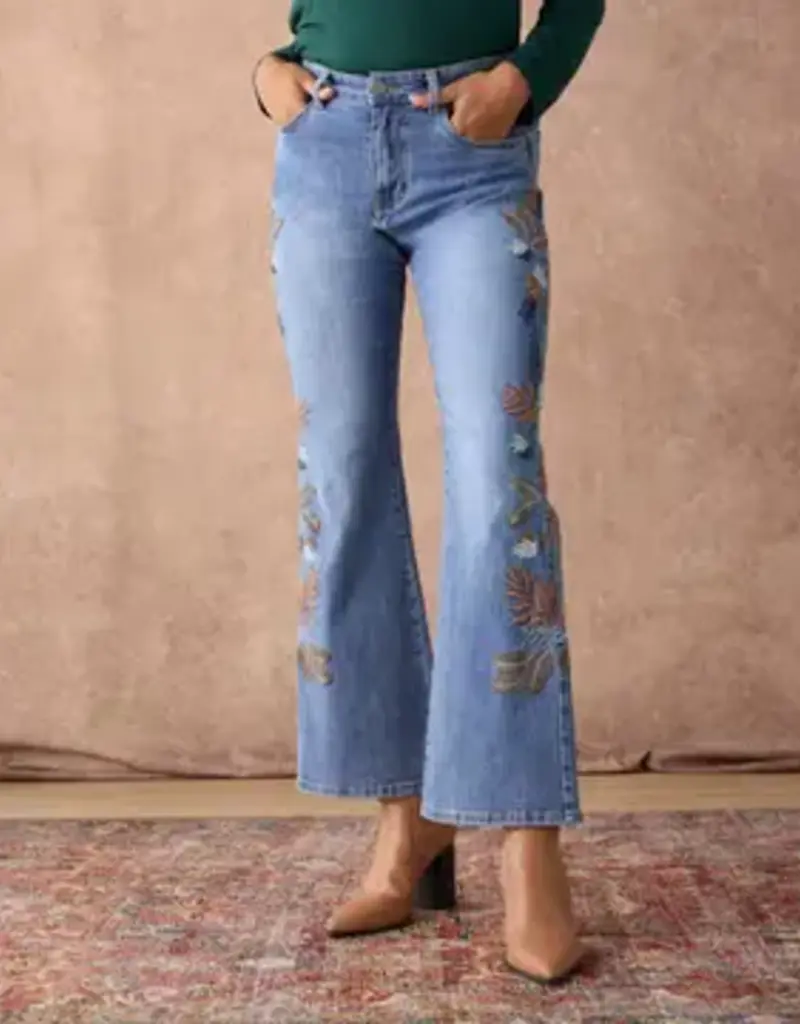 Bambu Soft Flare with Leaf Embroidery-Fall
