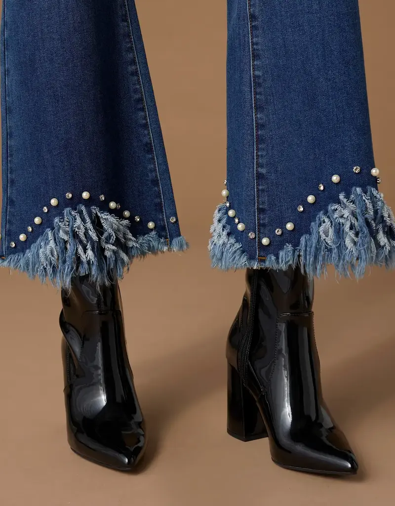 Bambu Soft Flare Ankle with Embellished Fringe