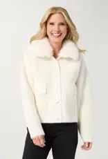 Kabira Brushed Cardigan with Faux Fur Collar