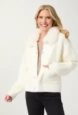 Kabira Brushed Cardigan with Faux Fur Collar