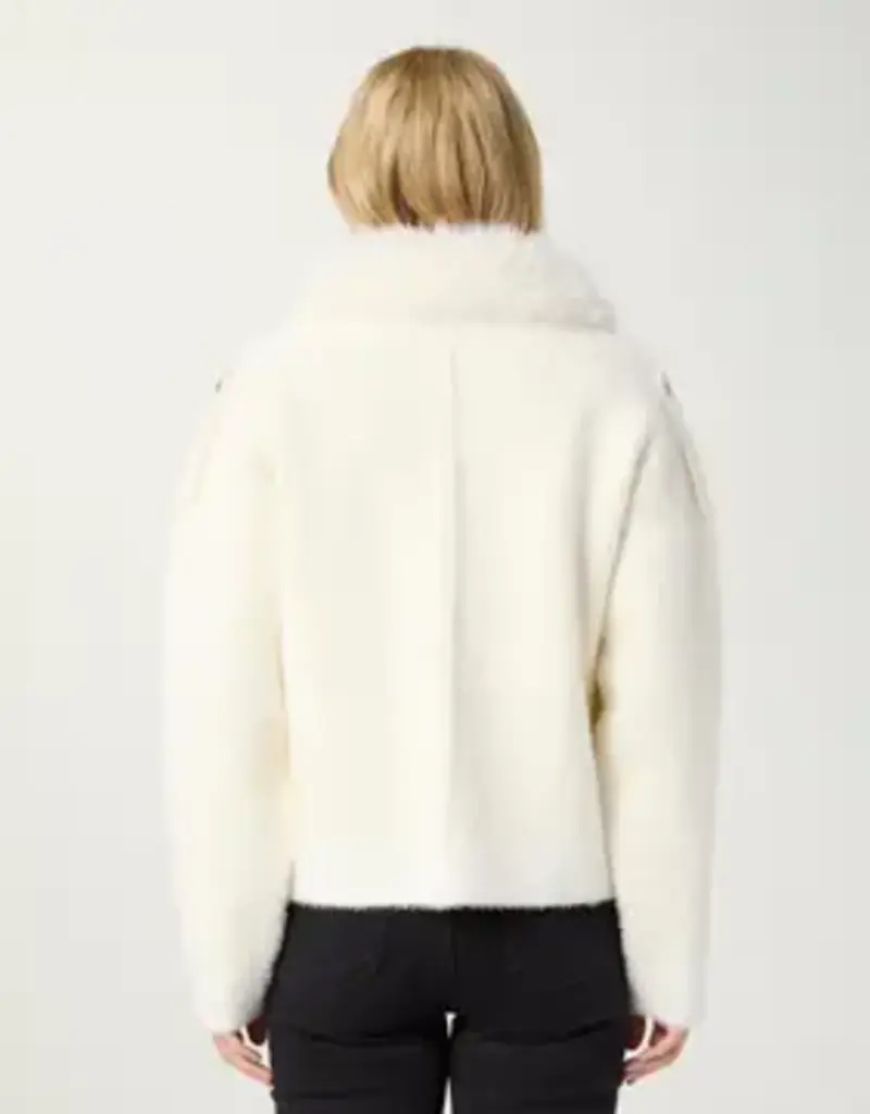 Kabira Brushed Cardigan with Faux Fur Collar