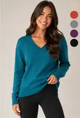 Jessica Jersey Stitch V-Neck Sweater