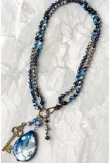 Suki Necklace - Blue Fire Agate