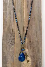 Suki Necklace - Blue Fire Agate