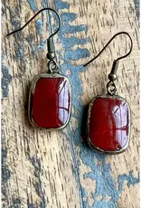 Sicily Earrings - Red Agate